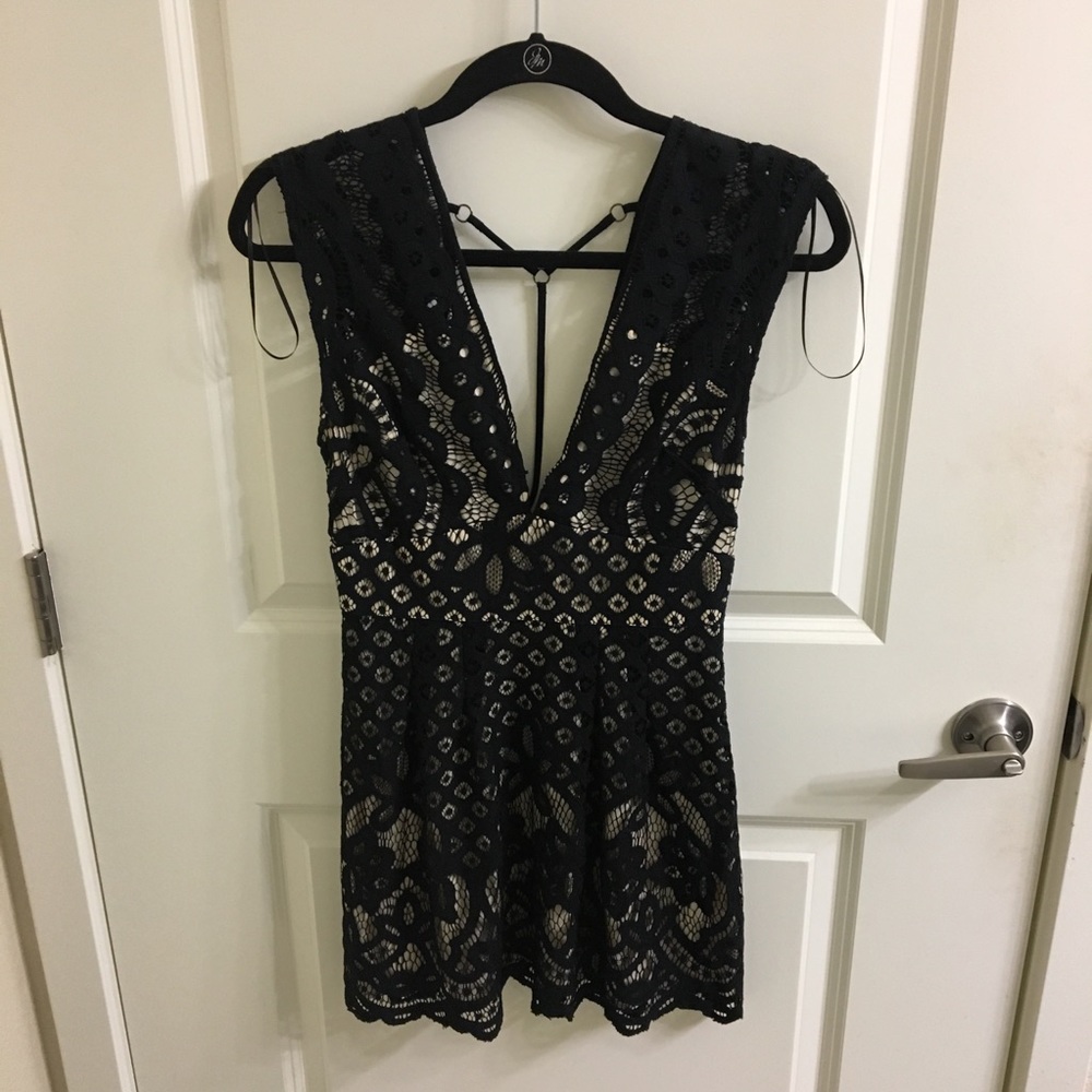 NWT Free People Black Lace Dress